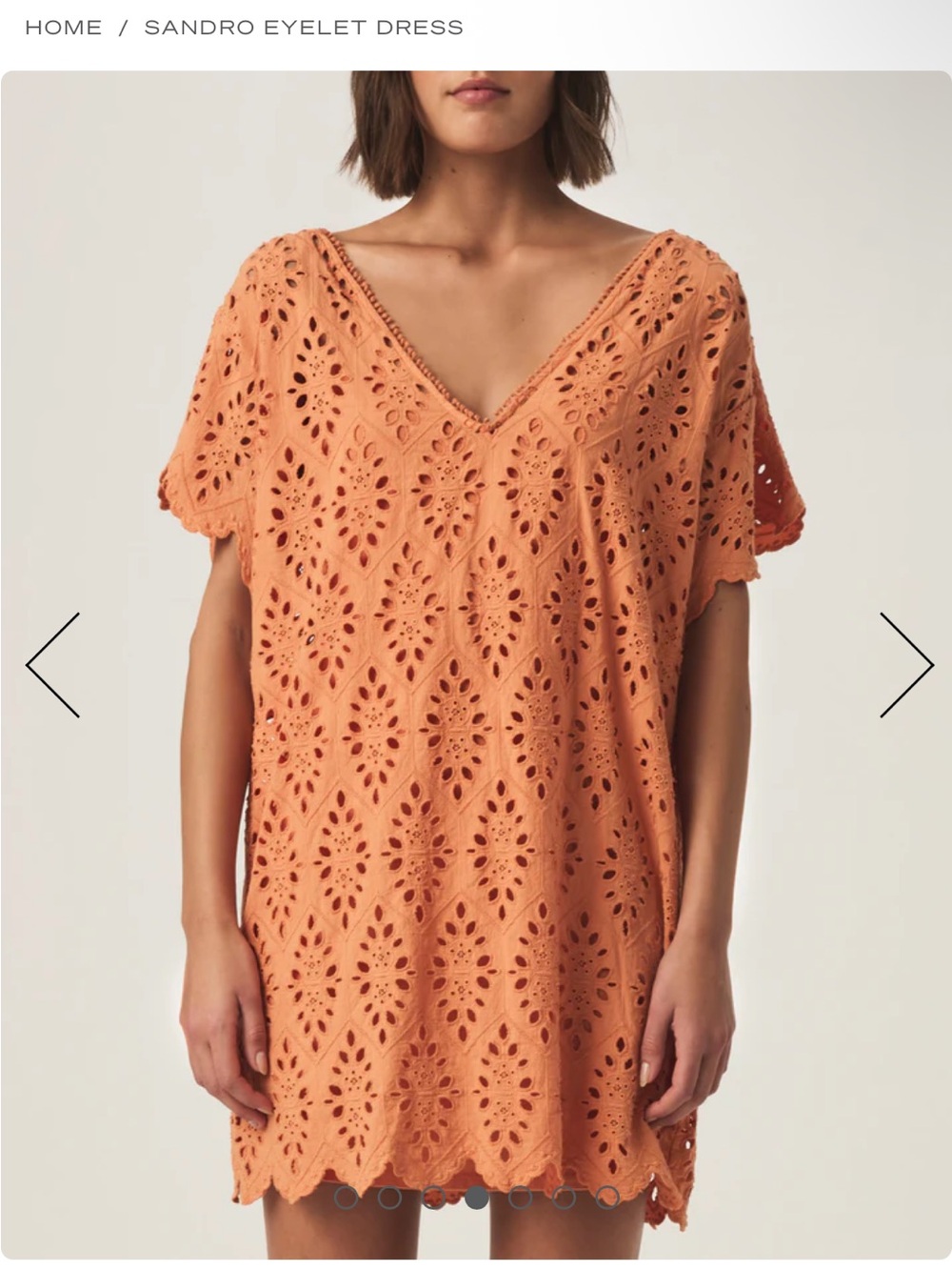 Splendid Sandro Eyelet Dress- Orange
